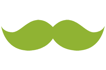 Logotipo bigote verde x